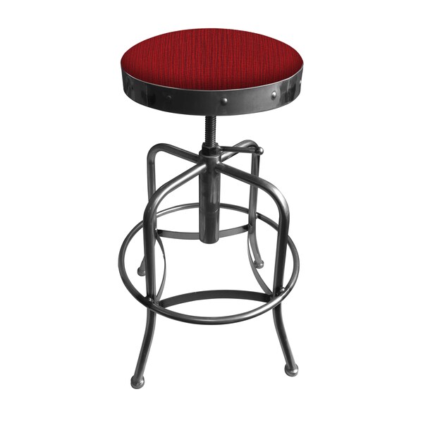 Adjustable Stool, Clear Coat Finish, Graph Ruby Seat